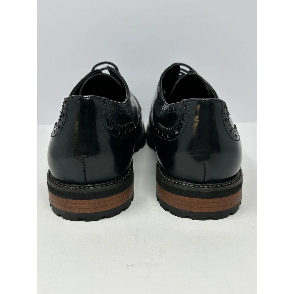 NEW Moretti Gold Odessa II Shoes Men Sz 11 D Black Leather Wingtip Brogue Oxford